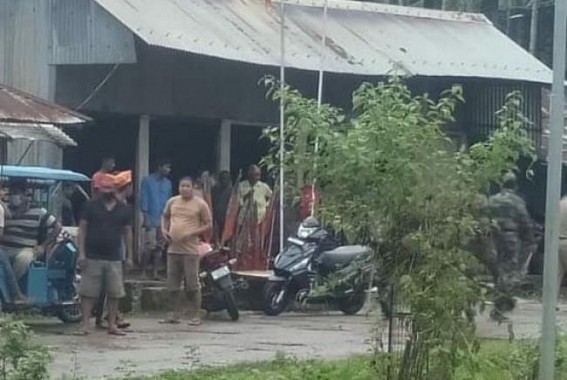 BJP party office set on fire at Chawmanu of Dhalai BJP party office set on fire at Chawmanu of Dhalai