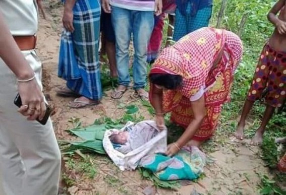 Girl infant left in road at Madhupur Girl infant left in road at Madhupur