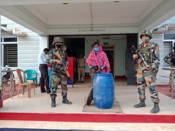 Security Forces apprehended drug peddler l 35 Kg dry Ganja seized Security Forces apprehended drug peddler l 35 Kg dry Ganja seized