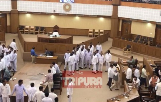 Tripura House rocked over teachers' job termination issue Tripura House rocked over teachers' job termination issue