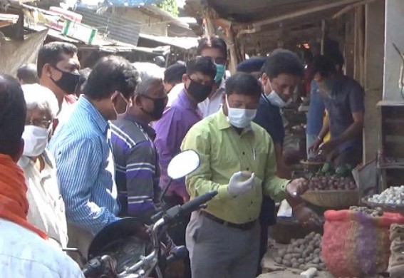 SDM visited markets in Agartala to ensure social distance setups