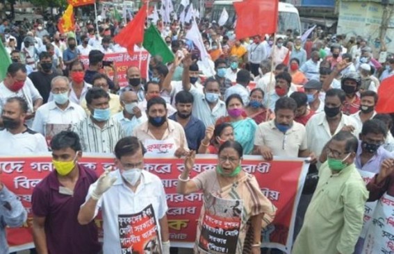 CPI-M Supports 'All India Protest Against Farm Bills' : Massive Rally in Tripura