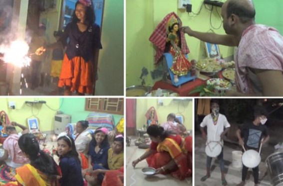House to house Ma Lakshmi was worshipped in Tripura : Anjali offered to Goddess Lakhsmi after whole day's fasting, Lakhsmi-Panchali read across houses : Children burnt Fire-Crackers, lighted Diya House to house Ma Lakshmi was worshipped in Tripura : Anjali offered to Goddess Lakhsmi after whole day's fasting, Lakhsmi-Panchali read across houses : Children burnt Fire-Crackers, lighted Diya