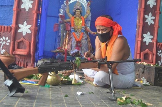 2nd Bn of Tripura State Rifles celebrate Biswakarma Puja