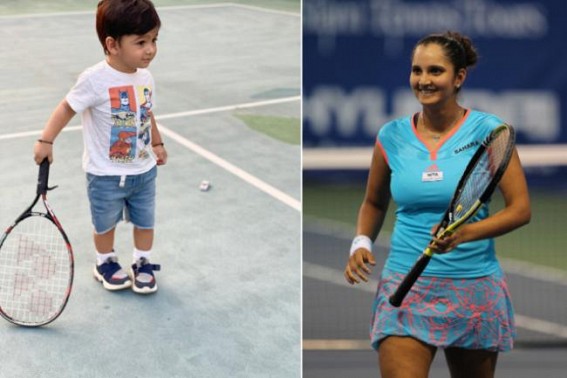 Sania shares photo of 'confused' Izhaan holding a racquet