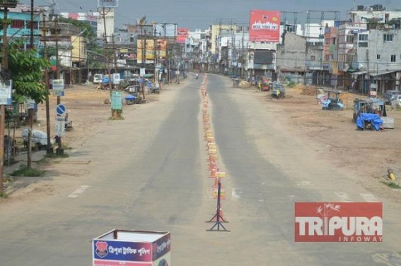 Transport Services remain paralyzed across Tripura on Day-2 of ‘Total Lockdown’, Agartala City goes Empty, Crowdless Transport Services remain paralyzed across Tripura on Day-2 of ‘Total Lockdown’, Agartala City goes Empty, Crowdless