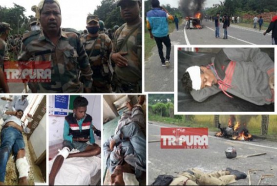 Anti-Bru repatriation protest triggered massive violence in Panisagar, 1 Civilian died in Police Firing : Many injured including Police Personnel, National Highway Blocked Anti-Bru repatriation protest triggered massive violence in Panisagar, 1 Civilian died in Police Firing : Many injured including Police Personnel, National Highway Blocked