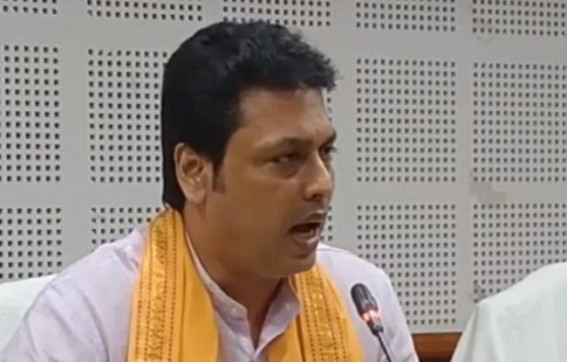 Biplab Deb threatens rebel MLAs to see them after 13th December Astabal Rally Biplab Deb threatens rebel MLAs to see them after 13th December Astabal Rally