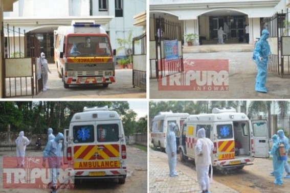 Newly detected COVID-19 Patients brought to Bhagat Singh Youth Hostel Treatment Centre : Tripura's total Cases stand 167, Recovery Cases 40 Newly detected COVID-19 Patients brought to Bhagat Singh Youth Hostel Treatment Centre : Tripura's total Cases stand 167, Recovery Cases 40