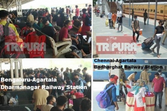 Chennai-Agartala, Bengaluru-Agartala train reached on Monday with around 3,000 Passengers 