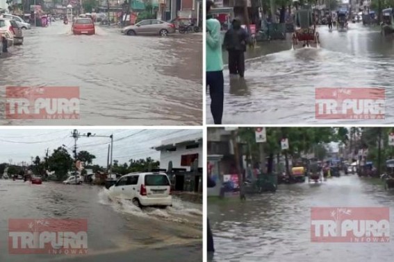 Rain floods Capital City Agartala’s various prats, office returners faced problems as major routes blocked by Water Loggings Rain floods Capital City Agartala’s various prats, office returners faced problems as major routes blocked by Water Loggings