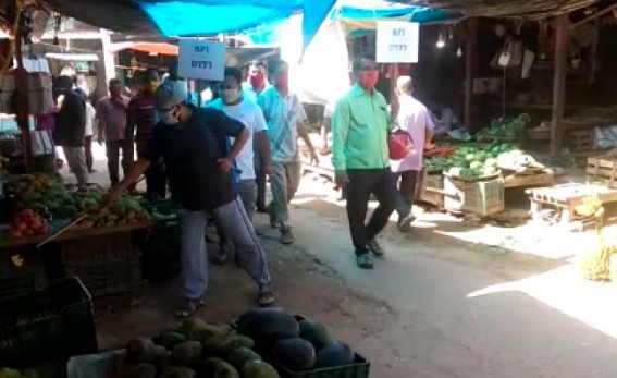 SFI, DYFI sanitized markets in Agartala