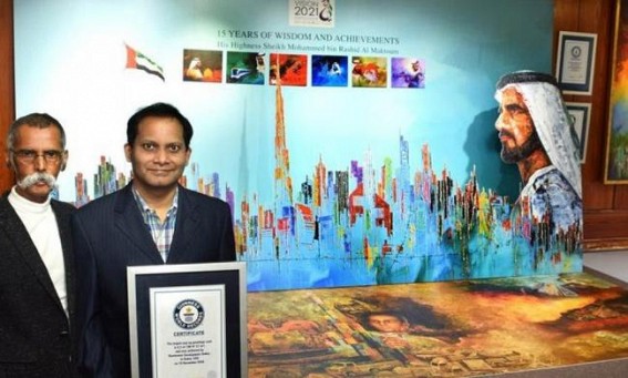 UAE-based Indian breaks record for largest greetings card UAE-based Indian breaks record for largest greetings card