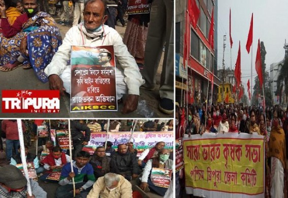 On Desh-Prem Diwas, Left wings along with Farmers marched to Raj Bhawan seeking Withdrawal of Anti-Farmers Law On Desh-Prem Diwas, Left wings along with Farmers marched to Raj Bhawan seeking Withdrawal of Anti-Farmers Law