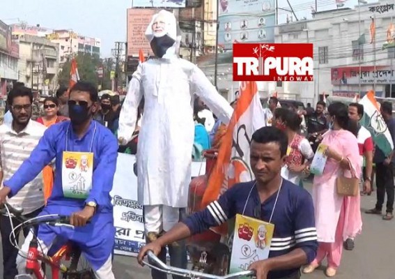 Tripura Congress Protests over Fuel Price hikes 