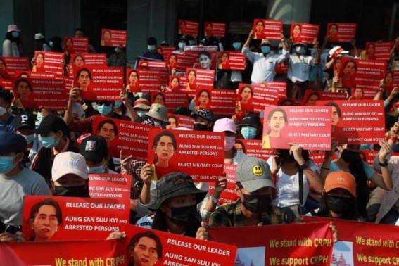 Myanmar anti-coup protesters honour woman shot dead by police Myanmar anti-coup protesters honour woman shot dead by police