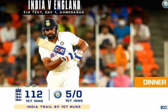 India five for no loss, replying to England's 112 