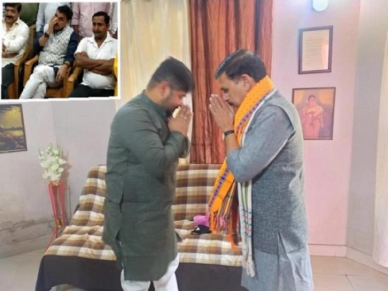 Tripura BJP Crisis : After holding meeting at MLA hostel with sacked BJP Health Minister Sudip Barman, Vinod Sonkar met MLA Sushanta Chowdhury : Majority of BJP MLAs demand Replacement of Biplab Deb as CM Tripura BJP Crisis : After holding meeting at MLA hostel with sacked BJP Health Minister Sudip Barman, Vinod Sonkar met MLA Sushanta Chowdhury : Majority of BJP MLAs demand Replacement of Biplab Deb as CM