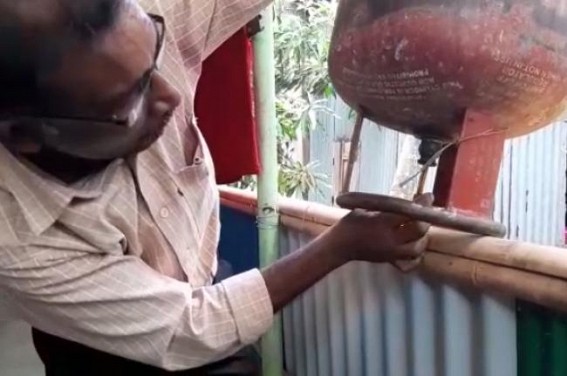 Instead of gas in Cylinder, allegedly filled up with water in Bishalghar