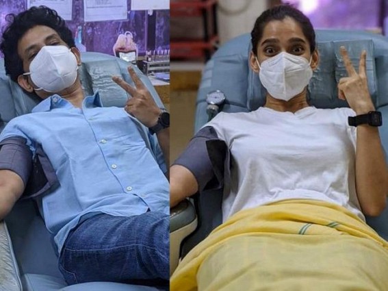 Priya Bapat donates blood after Covid recovery Priya Bapat donates blood after Covid recovery