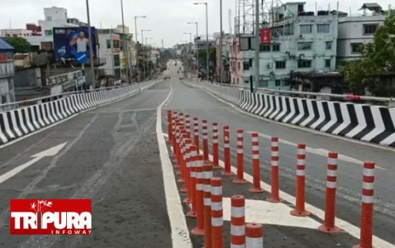 Empty Roads across Agartala Visible on Monday Morning as Corona-Curfew begins in AMC for 10 Days Empty Roads across Agartala Visible on Monday Morning as Corona-Curfew begins in AMC for 10 Days