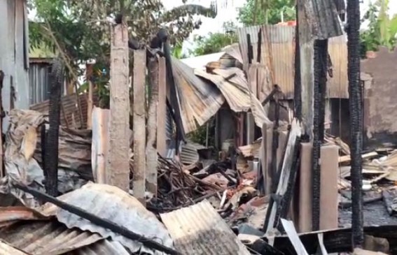 House set on fire at Border Golchakkar area, Agartala House set on fire at Border Golchakkar area, Agartala