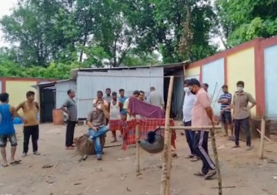 Locals obstructed the renovation work of the dumping station in Teliamura Locals obstructed the renovation work of the dumping station in Teliamura