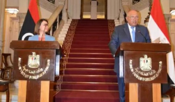 Egyptian, Libyan FMs hold talks in Cairo Egyptian, Libyan FMs hold talks in Cairo
