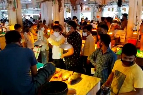 Mask enforcement drive by Sadar SDM in Agartala markets Mask enforcement drive by Sadar SDM in Agartala markets