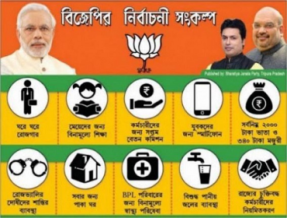Regularization of Contractual Employees, 50,000 Govt Jobs in 1-Year : Tripura BJP's Vision Document Promises yet far from Actualization Regularization of Contractual Employees, 50,000 Govt Jobs in 1-Year : Tripura BJP's Vision Document Promises yet far from Actualization