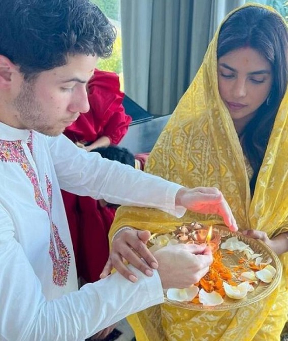 Priyanka, Nick Jonas perform Lakshmi puja at Los Angeles home Priyanka, Nick Jonas perform Lakshmi puja at Los Angeles home