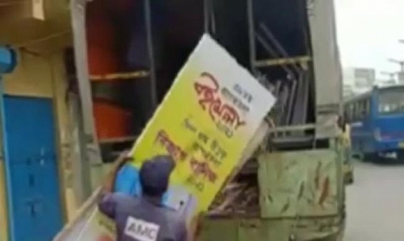 AMC removes Tripura Govt's Book Fair banners from Agartala City : Said, 'No Permission was taken before Posting'