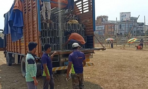 Preparation begins for PM Modi's Rally in Astabal Stadium on 9th March Preparation begins for PM Modi's Rally in Astabal Stadium on 9th March