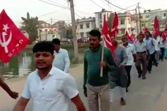 Protests in Sonamura, Belonia against Attack on Former Minister Badal Choudhury Protests in Sonamura, Belonia against Attack on Former Minister Badal Choudhury