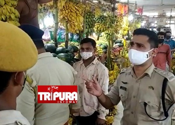 SDPO Ramesh Yadav conducted mask enforcement drive in Agartala SDPO Ramesh Yadav conducted mask enforcement drive in Agartala