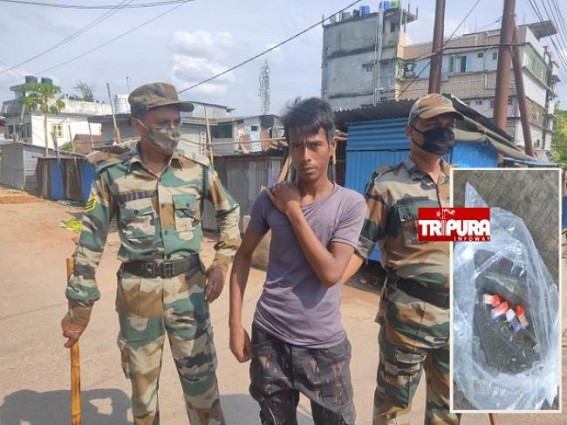 Amid Corona-Curfew, Drug Peddling Euphoria in Tripura : Police Arrested Youth after Locals caught him Red-Handed with Brown-Sugar but No Action yet against the Operator whose name was taken by the Peddler  