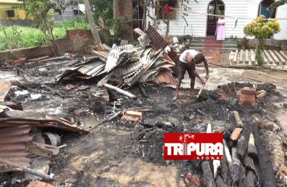 A temple, shop, and two houses burnt in a mysterious fire in Jagatpur