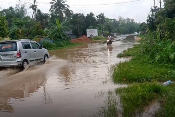 National highway at Charailam submerged in a downpour National highway at Charailam submerged in a downpour