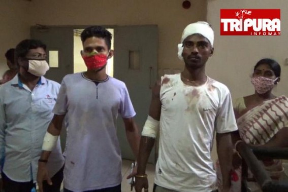 Two youths were severely injured after being beaten by TSR with sticks at Ramthakur Sangha area (Agartala) for Not Wearing Helmet Two youths were severely injured after being beaten by TSR with sticks at Ramthakur Sangha area (Agartala) for Not Wearing Helmet