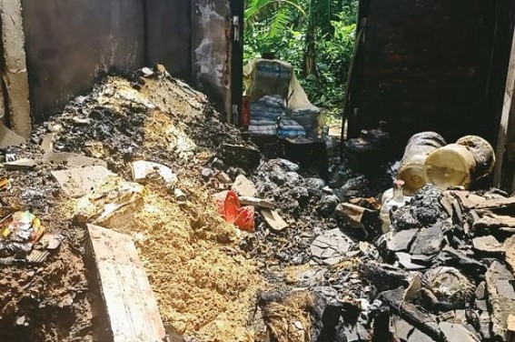 Grocery store burnt down in a devastating fire in Khowai Grocery store burnt down in a devastating fire in Khowai