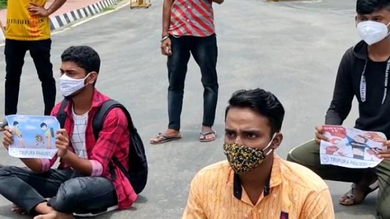 NSUI sits in Protest at Secretariat for indefinite period of time seeking cancellation of Board Examinations NSUI sits in Protest at Secretariat for indefinite period of time seeking cancellation of Board Examinations