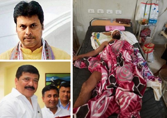 Tripura's Split BJP's Tremor Causing Violence in State : BJP youth leader was severely beaten up, hospitalized after he Worked for MLA Sudip Barman's Covid-Relief Camp Tripura's Split BJP's Tremor Causing Violence in State : BJP youth leader was severely beaten up, hospitalized after he Worked for MLA Sudip Barman's Covid-Relief Camp