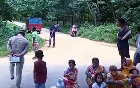 Locals blocked road in Kamalpur Sub-division over drinking water crisis Locals blocked road in Kamalpur Sub-division over drinking water crisis