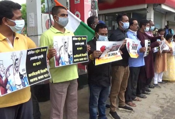 Congress protested against Fuel Price hikes Congress protested against Fuel Price hikes