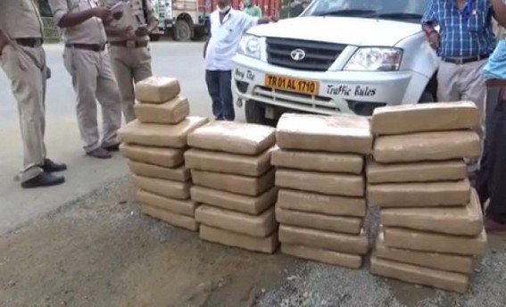 Tripura-Assam Smuggling goes rampant : 173 Kilo Ganja worth Rs. 17 Lakhs was Seized by Pecharthal Police : New Technique of Hiding Contraband Items by Smugglers was Cracked by Police