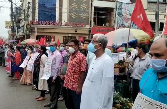 CPI-M protested in Agartala against Fuel Price hikes and other issues 