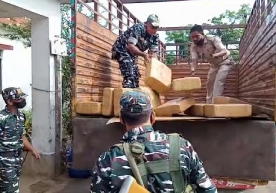Cannabis smuggling : 1904 kg cannabis seized by police in National Highway Cannabis smuggling : 1904 kg cannabis seized by police in National Highway