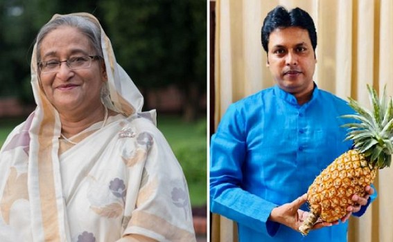 Tripura CM Biplab Deb sent Pineapples to Bangladesh PM Sheikh Hasina Tripura CM Biplab Deb sent Pineapples to Bangladesh PM Sheikh Hasina