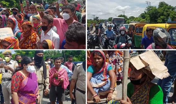 Nesha Mukt Tripura ? Mob rocked on National Highway in Protest against Drug Peddlers' Increasing Torment in Bishalgarh 
