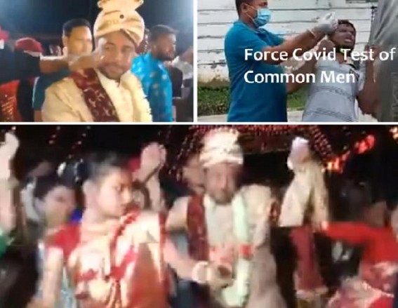 Netizens slammed Cowardice Silent Role of South Dist Administration on BJP party member's Marriage Parade across Santir Bazar Town amid Covid-Restrictions : Legal Actions on Common Men Continue Strictly 